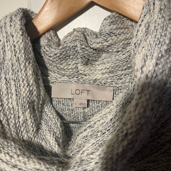 Loft Heather Gray Cowl Neck Sweater - Picture 3 of 4